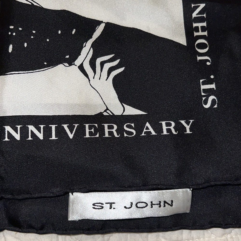 St. John 45th Anniversary silk scarf 34” square - Picture 6 of 6